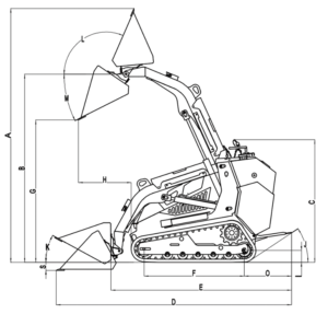 Rhinoceros KS1000 mini skid steer dimensions diagram