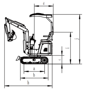 Rhinoceros MY10-8 Crawler excavator dimensions diagram. Ken Stone heavy machinery, Shandong, China. Xiniu excavators