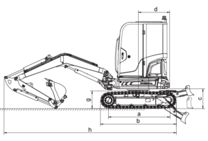 XN35PRO Crawler excavator dimensions from Rhinoceros excavators