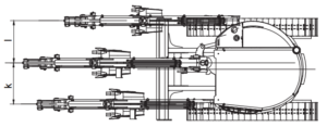 XN35PRO Rhinoceros Crawler excavator dimensions seen from above.