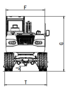 RHINOCEROS X9 WHEEL-CRAWLER EXCAVATOR dimensions diagram sideways