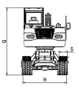 RHINOCEROS X9 WHEEL-CRAWLER EXCAVATOR dimensions diagram rear