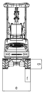 Xiniu Ken Stone Heavy machinery's Rhinoceros XN12 crawler excavator dimensions diagram seen from the rear