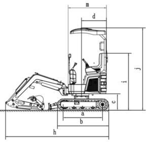 Rhinoceros Xi Niu Electric Excavator: XN12EV dimensions diagram