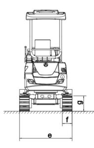 Xiniu Ken Stone Heavy machinery's Rhinoceros XN18 crawler excavator dimensions diagram, rear view