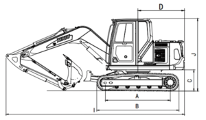 Xiniu Ken Stone Heavy machinery's Rhinoceros XN80 E crawler excavator dimensions diagram seen from all angles