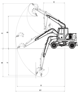 Rhinoceros XN85L-9C wheel excavator dimensions diagram. Shandong Kenstone machinery