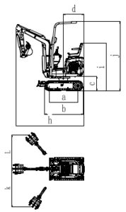 Rhinoceros XN12-8 wheel crawler excavator dimensions diagram