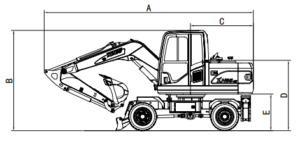 Rhinoceros XN85-9X dimensions Wheel Excavator dimensions